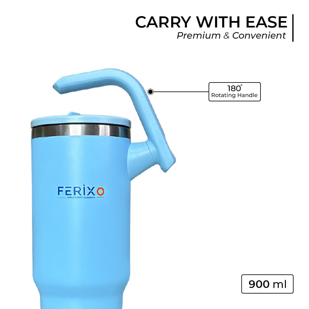 Ferixo™ FlexHandle Tumbler | Stylish Reusable Drinking Cup – Large Capacity Portable Tumbler | Durable & Leak-Resistant Everyday Water & Beverage Cup for Home, Office,Gym, Travel and Everyday Use - 3