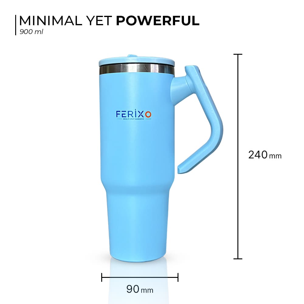 Ferixo™ FlexHandle Tumbler | Stylish Reusable Drinking Cup – Large Capacity Portable Tumbler | Durable & Leak-Resistant Everyday Water & Beverage Cup for Home, Office,Gym, Travel and Everyday Use - 5